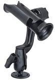 RAP-390-RBU Ram Mounts Tube Jr. Fishing Rod Holder with RAM-ROD Revolution Ratchet/Socket System and Round Base - Synergy Mounting Systems