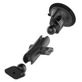 RAM-B-166U RAM Mounts Twist Lock Suction Cup w/ Double Socket Arm &amp; Diamond Base - Synergy Mounting Systems