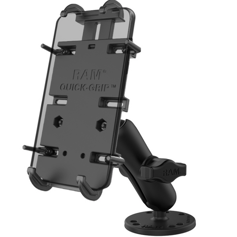 RAM-B-138-PD4U RAM Mounts Quick-Grip™ XL Spring-Loaded Phone Mount with Drill-Down Base - Synergy Mounting Systems