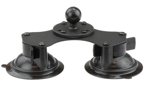 RAM-B-189B-202U RAM Mounts Twist-Lock Dual Suction Cup Base with 1-Inch Ball - Synergy Mounting Systems