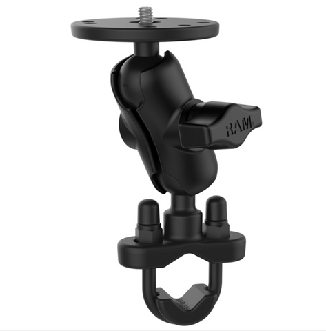 RAM-B-149ZA-C1U RAM Mounts Handlebar U-Bolt Double Ball Mount 1/4"-20 Threaded Stud - Synergy Mounting Systems