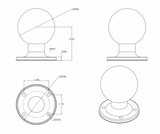 RAM-D-254U RAM Mounts Round AMPS Plate with D-Size 2.25-Inch Ball