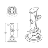 RAM-B-166U RAM Mounts Twist Lock Suction Cup w/ Double Socket Arm &amp; Diamond Base - Synergy Mounting Systems