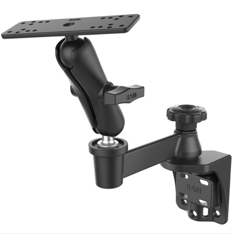 RAM-109V-2U RAM Mounts Vertical Swing Arm with Double Ball Mount w/ Rectangular Base - Synergy Mounting Systems