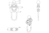 RAM-B-231ZU RAM Mounts Zinc U-bolt Base with 1" ball for up to 1.25" - Synergy Mounting Systems