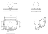 RAM-B-345U RAM Mounts Motorcycle Reservoir Cover CENTER BALL - Synergy Mounting Systems