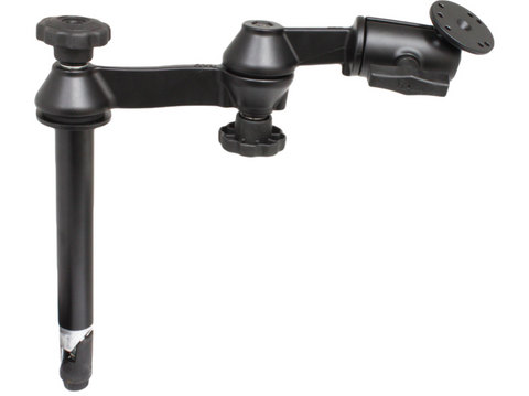 RAM-VP-SW1-8 RAM Mounts 8" Upper Pole with Double Swing Arms & Round Plate - Synergy Mounting Systems