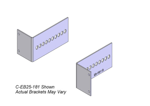 Havis C-EB25-093 2-Piece Equipment Mounting Bracket, 2.5" Mounting Space, 0.93" Bend - Synergy Mounting Systems