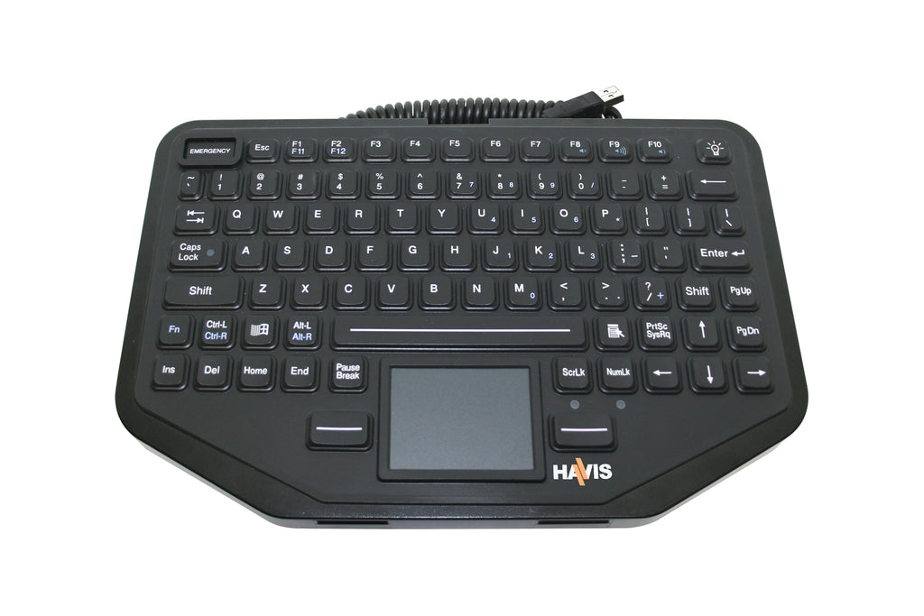Havis KB-108 Havis Rugged Keyboard with Integrated Touch Pad and ...