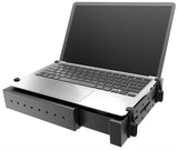 RAM-101-DAN1U RAM Mounts C Size 1.5" Rail Mount with Double U-Bolt Base, Medium Length Double Socket Arm & Universal Laptop Tough-Tray Cradle - Synergy Mounting Systems