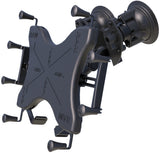 RAM-B-189-PIV1-UN11U RAM Mounts Dual Articulating Suction Cup with Medium Length Double Socket Arm and Universal RAM® X-Grip® Cradle for 12" Large Tablets - Synergy Mounting Systems