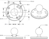 RAM-B-111U-A RAM Mounts Universal Marine Electronic Mount with Short Arm - Synergy Mounting Systems