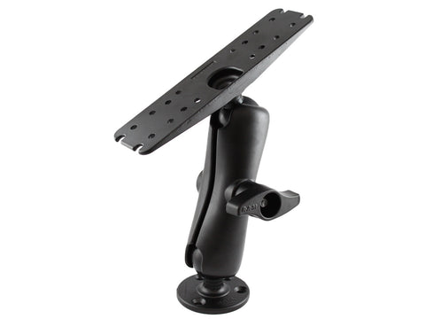 RAM-D-111U RAM Mounts D Size 2.25" Diameter Ball Mount with 3.68" Round Plate, Medium Length Double Socket Arm & 11" X 3" Rectangle Plate - Synergy Mounting Systems