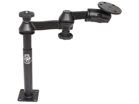 RAM-VP-SW1-89-240 RAM Tele-Pole w/ 8" & 9" Poles Double Swing Arms & Round Plate - Synergy Mounting Systems