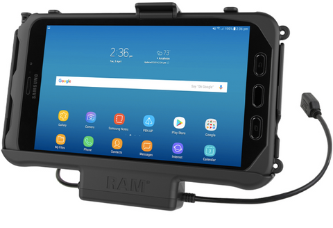 RAM-HOL-SAM60PDU RAM Skin™ Power + Data Cradle for Samsung Tab Active2 - Synergy Mounting Systems