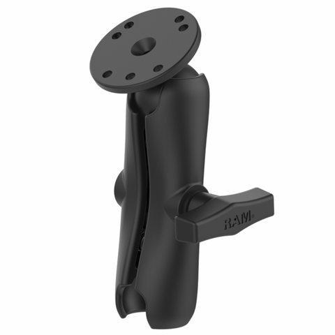RAM-103U RAM Mounts Double Socket C-Size Arm with Round Ball Plate - Synergy Mounting Systems
