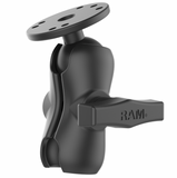 RAM-103U-B RAM Mounts SHORT Double Socket C-Size Arm with Round Ball Plate - Synergy Mounting Systems