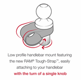 RAP-B-460U RAM Mounts Tough-Strap™ Handlebar Ball Base
