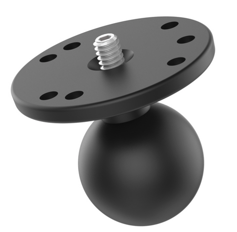 RAM-202AU RAM Mounts C-Size 1.5-Inch Ball Adapter with Round Plate and 1/4"-20 Threaded Stud - Synergy Mounting Systems