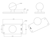 RAM-202U-24 RAM Mounts Ball Base with 1.5" x 3.5" 4-Hole Pattern and C Size 1.5-Inch Ball - Synergy Mounting Systems