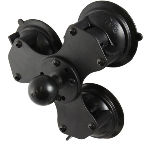 RAM-224-3U RAM Mounts Triple Suction Cup Base with 1.5" Ball - Synergy Mounting Systems