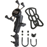 RAM-B-174-UN7U RAM Mounts Combination Brake/Clutch Reservoir U-Bolt Mount with Universal X-Grip® Cell/iPhone Holder - Synergy Mounting Systems