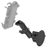 RAM-B-166U RAM Mounts Twist Lock Suction Cup w/ Double Socket Arm &amp; Diamond Base - Synergy Mounting Systems