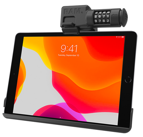 RAM-HOL-AP31CLU RAM EZ-Roll'r™ Combo Locking Holder for iPad 7th Gen, Air 3 & Pro 10.5 - Synergy Mounting Systems