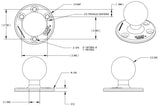 RAM-D-202U RAM Mounts Large 3.68-Inch Dia Round Plate with D-Size 2.25-Inch Ball - Synergy Mounting Systems