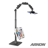 ARKON RCBTABLED Phone Holder Full Kit - Adjustable Overhead Arm Cell Phone Table Top Stand and Tablet Mount with Ring Light - Professional Holders for Horizontal or Vertical Filming